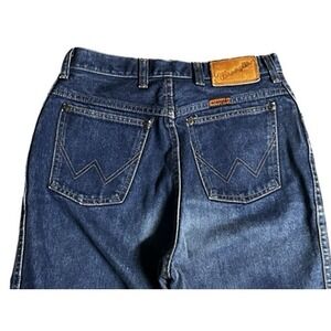 Vintage Wrangler Jeans Juniors 27"Blue Straight Leg High Rise Horse USA‎ Denim